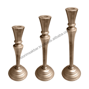 Nouveauté 2026 : Ensemble de 3 bougeoirs en aluminium doré de qualité supérieure avec un design unique, idéal pour les cérémonies religieuses - Product Image 5