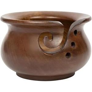 Tazón de hilo de madera de Mango Premium hecho a mano, soporte de almacenamiento de ganchillo tejido artesanal indio de alta calidad, costura - Product Image 6