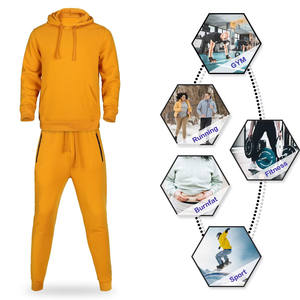 Vente en gros de survêtements pour hommes Survêtements unisexe Pantalon de survêtement à capuche Ensemble de 2 pièces respirant avec logo de broderie personnalisé Ensembles de jogging - Product Image 5