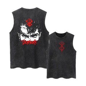 Gilet délavé imprimé Anime Retro Sports Fitness Casual Short-Sleeve Loose Large Size Summer - Product Image 4