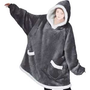 Sweat-shirt à capuche surdimensionné d'usine, vente en gros, sweat-shirt à capuche d'extérieur, couvertures avec manches, couverture à capuche pour femmes adultes - Product Image 6