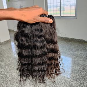 Cabello humano indio crudo sin procesar, cutícula alineada, Color Natural, negro, suelto, estilo de onda profunda, fabricantes ondulados, extensiones de paquete - Product Image 3