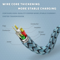 Cable de Carga Rápida y Sincronización de Datos Tipo-C de Calidad Original OEM, Cable de Nailon Trenzado Premium con Certificación IOS MFI, Conductor de Cobre Estañado para Móviles