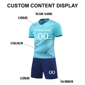 Conjunto Deportivo de Fútbol, Camiseta y Pantalones Cortos de Fútbol Personalizados, Uniforme de Entrenamiento de Poliéster de Secado Rápido, Impresión de Logotipo del Equipo, OEM, ODM, Venta al Por Mayor - Product Image 4