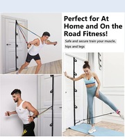 Sangle d'entraînement en suspension de 5 m, pas besoin de percer de trous, clip de porte, loquet, sangle d'ancrage de porte multifonctionnelle portable, multipoints