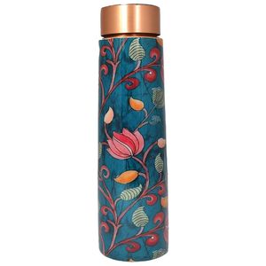Flower Ayurvedic Copper <b>Bottle</b> with Mandala Print Pure Copper <b>Water</b> <b>Bottle</b> <b>1L</b> Mandala Design Designer Copper <b>Bottle</b> Meena - Product Image 6
