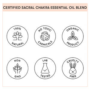 Mélange d'huiles thérapeutiques pour le chakra sacral, hydratant et nourrissant, aux huiles essentielles d'Ylang-Ylang, de Géranium, de Bois de Santal, de Bergamote et d'Arbre à Thé - Product Image 6