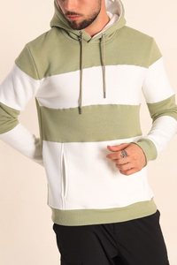 Sudaderas con Capucha Unisex de Forro Polar Ligero con Diseño de Bloques de Color, Cremallera y Rayas, Estampado Personalizado, Manga en Contraste, al por Mayor - Product Image 6