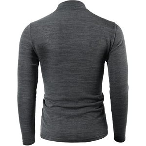 Pull en polyester coupe ajustée de haute qualité pour hommes Nouveau tricot d'hiver à col rond avec logo sur le devant Pull respirant de couleur unie - Product Image 2