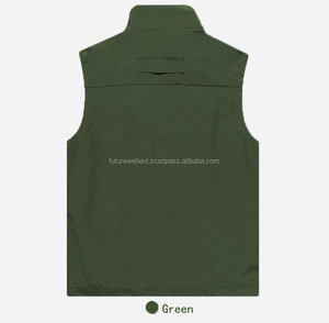 เสื้อกั๊กผ้าใบระบายอากาศมีซิปสำหรับผู้ชายกลางแจ้งเสื้อกั๊กผ้าแคนวาสไซส์พิเศษเป็นมิตรกับสิ่งแวดล้อมเสื้อผ้าแนวสตรีทแห้งเร็วดีไซน์ตามสั่ง - Product Image 6