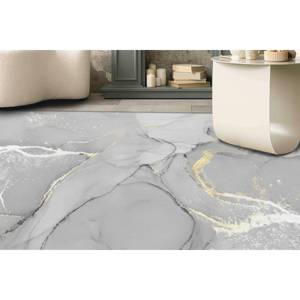 Alfombra con Estampado de Mármol Gris: Moderna, de Lujo, Fácil de Limpiar, para Sala de Estar, Alfombra de Terciopelo - Product Image 2
