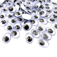 100 Buah 10Mm Mainan Plastik Googly Eyes-Soft Toy Model Mainan Aksesori DIY dengan Latar Belakang Putih & Pupil Hitam Merek PLOMA