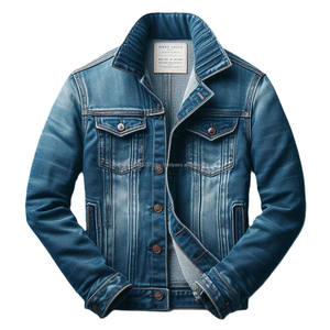 Vestes en jean pour hommes avec poches poitrine et chauffe-mains, manches longues, types de col personnalisés, styles classiques et vintage. - Product Image 1