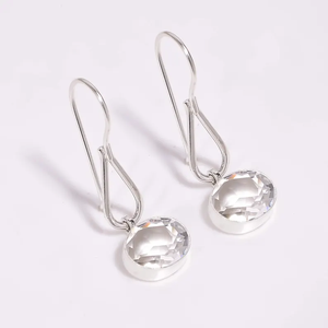 Pendientes colgantes de estilo bohemio de Plata de Ley 925 hechos a mano, piedras preciosas de topacio blanco, joyería de moda para Mujeres Cristianas, Idea de regalo - Product Image 3