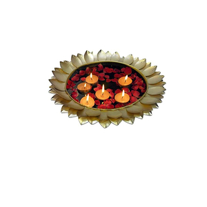 Cuenco de Metal Diwali Urli decorativo de calidad superior Urli Diya PARA EL Interior del hogar y Lightning Home Diya decorativo para Diwali 2025 - Product Image 5