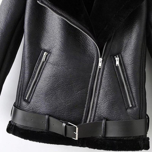 Servicios OEM, Chaqueta de Cuero para Mujer, Chaqueta de Motociclista de Cuero de Moda, Chaqueta Corta Ligera de Cuero Sintético de Talla Grande - Product Image 6