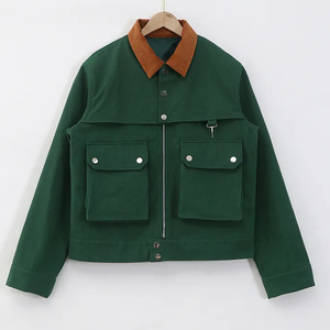 Vestes pour hommes, vestes homme, veste pour homme, fabricant, veste vintage en toile sur mesure, veste premium, couleur verte - Product Image 1