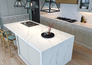 Hot Sale Venezia Calacatta 2cm 3cm Eased Edge Artificial Stone Quartz Slab Kitchen for Dining Living Room Bedroom Wholesale - Product Image 2