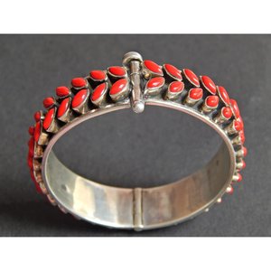 Brazalete de moda de Plata de Ley 925, piedra preciosa de Coral hecha a mano, joyería de plata GS para regalo - Product Image 3