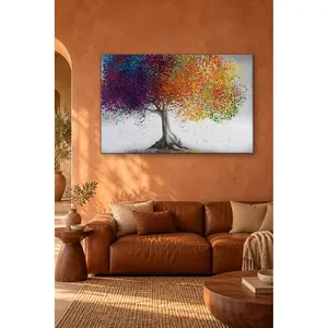 Impression sur toile Fida avec motif d'arbre aux feuilles colorées arc-en-ciel - Product Image 4