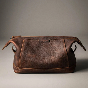 Neceser de Cuero Genuino de Capacidad Media con Cierre de Cremallera, Estilo Vintage, Duradero, para Viajes, para Hombres y Mujeres - Product Image 2