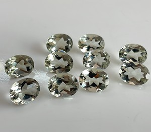 Améthyste verte naturelle coupe ovale 7x9mm à facettes-améthyste verte en vrac - Product Image 5