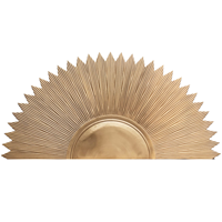Tête de lit Queen Smart Art en bois sculpté à la main, éclairée et réglable en hauteur, motif Demi-Soleil Doré, pour décoration de chambre de style Ferme, design artisanal