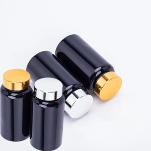 Bouteille de pilule de vente chaude dirigée par l'usine 120ml 200ml bouteille de vitamine de capsule de médecine d'animal familier noir avec le chapeau en plastique marque Pavico - Product Image 2