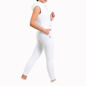 Ensemble de leggings et sweat-shirt sans manches pour femmes, mélange de coton, coupe ajustée, vêtements de détente actifs pour la production en gros OEM ODM - Product Image 3
