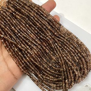 Andalucita facetada Rondelle forma marrón cuentas fina calidad al por mayor para joyería - Product Image 3