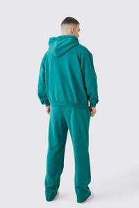 Conjunto Deportivo de Dos Piezas con Logotipo Personalizado, Sudadera con Capucha y Cordón Ajustable, Pantalones Deportivos de Corte Regular, Estilo Vintage para Primavera - Product Image 3