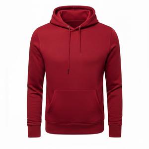 Sudadera con Capucha Personalizada al por Mayor, Unisex, Roja, de Algodón Grueso, con Forro Polar, Lisa, con Bolsillo, 2026 - Product Image 1