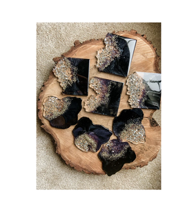 ถาดรองแก้วอีพ็อกซี่เรซินแวววาวเป็นมิตรกับสิ่งแวดล้อม - Product Image 2