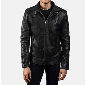 Veste en cuir pour hommes de grande taille High Street vente chaude classique Trench Stand respirant confortable veste de chauffeur de camion pour hommes - Product Image 5