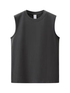 Custom Logo Heavy Cotton Plain Blank GYM Sleeveless T-shirts Printed logo Loose Plus Size Plain <b>Men's</b> <b>Singlet</b> Tank Top Vest - Product Image 4