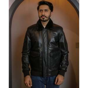 Veste en cuir d'agneau véritable classique pour motard avec col en fourrure SF009, manteau d'hiver taille XS, fermeture éclair, revêtement imperméable - Product Image 2
