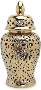 Nouveauté Vase à fleurs artisanal en métal martelé Art déco Finition dorée Intérieur Extérieur Jardin Balcon - Product Image 2