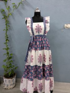 Robe longue maxi, imprimé à la main, sans manches, tenue d'été, jolie tenue de tous les jours pour femmes grandes tailles, style indien, douce, écologique - Product Image 6