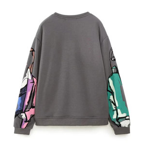 Sudaderas de mujer de diseño personalizado, camisetas holgadas de cuello redondo, jersey de manga larga, sudaderas informales de lana - Product Image 4