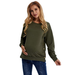 Vente en gros Sweats à capuche à manches longues pour femmes Custom Organic 100% Cotton Hoodie Maternity Gowns Skin-Friendly Loungewear - Product Image 1