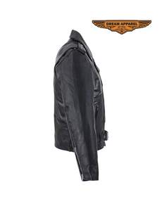 Veste de moto en cuir pour hommes Poches dissimulées pour armes à feu en cuir de vachette souple, respirant et résistant - Product Image 3