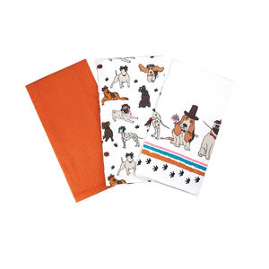 Nouveauté torchons de cuisine brodés 100% coton personnalisés avec logo privé personnalisé - Product Image 4