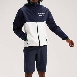 Logo personnalisé nouvelle mode ensemble de vêtements décontractés femmes coupe-vent survêtements femmes shorts et veste ensemble hommes respirant - Product Image 1