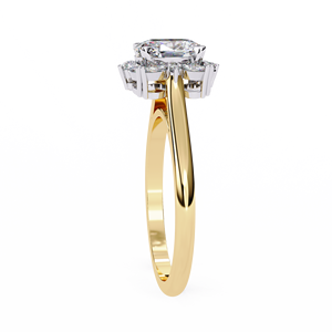 Bague élégante en or 14K ovale, diamant cultivé en laboratoire certifié IGI VVS VS D E Clarity, bijoux en or blanc jaune rose pour femmes, cadeau - Product Image 4