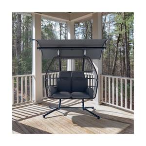 Best Price <b>Outdoor</b> Double <b>Swing</b> <b>Chair</b> Four-legged Cheap Factory Wholesale Stock Best <b>Outdoor</b> Stainless-Steel Furniture Super Big - Product Image 4