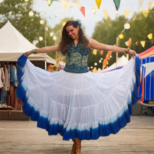 Nueva falda Lux de algodón teñida a mano para danza del vientre, 25 yardas, gitana, Tribal, hasta el suelo, puesta en escena, cinturón transpirable sólido para mujer - Product Image 1