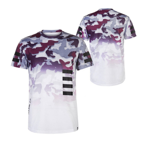 Sublimación impresa personalizada 100% poliéster deporte gimnasio secado rápido cuello redondo manga corta sublimación camiseta para hombres - Product Image 1