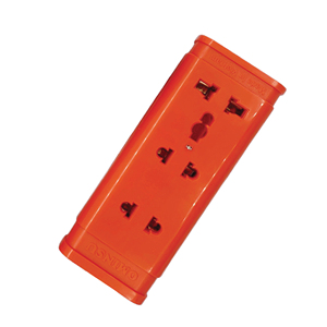 Pas de prise multiple OMINSU 2500W 1 prise universelle 2 à deux broches orange incassable - Product Image 2