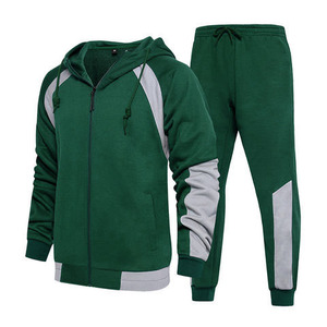 Hot Selling Adult Contrast Color Long Sleeve <b>Hoodie</b> and Pants Joggers Two Pieces <b>Men</b> Casual Tracksuit Sets - Product Image 6