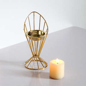 Support décoratif en métal pour bougies chauffe-plat, accent de table moderne, centre de table de mariage, support votif haut de gamme, décoration intérieure, cadeau de festival - Product Image 3